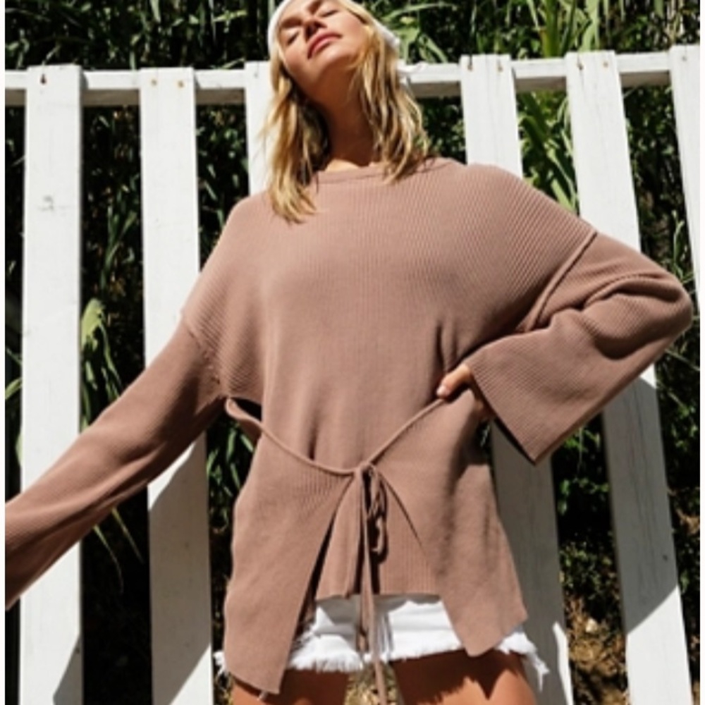 Free People Wrap Tie Front Top
